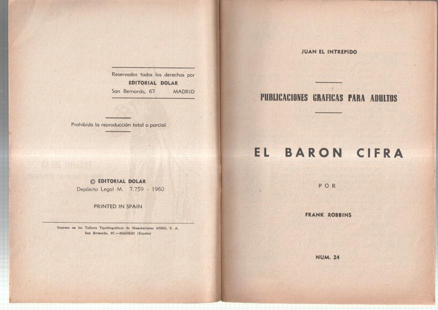 Dolar: Novela Grafica-SIN LA CUBIERTA numero 24: Johnny Hazard: El baron cifra