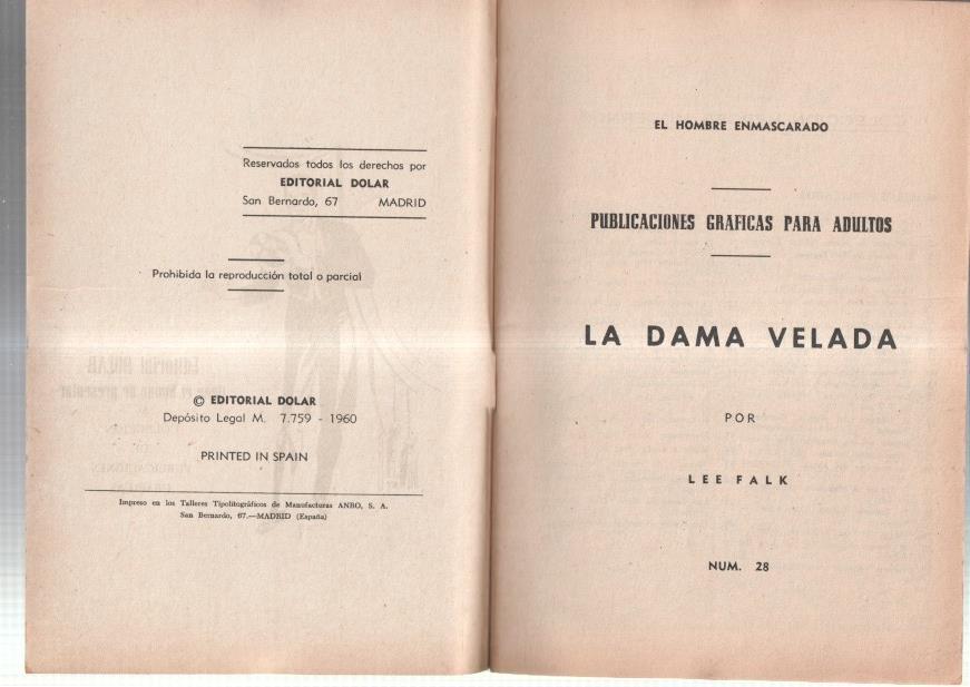 Dolar: Novela Grafica-SIN LA CUBIERTA numero 28: The Phantom: La dama velada