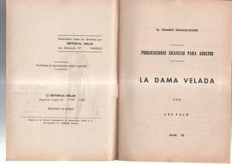 Dolar: Novela Grafica-SIN LA CUBIERTA numero 28: The Phantom: La dama velada