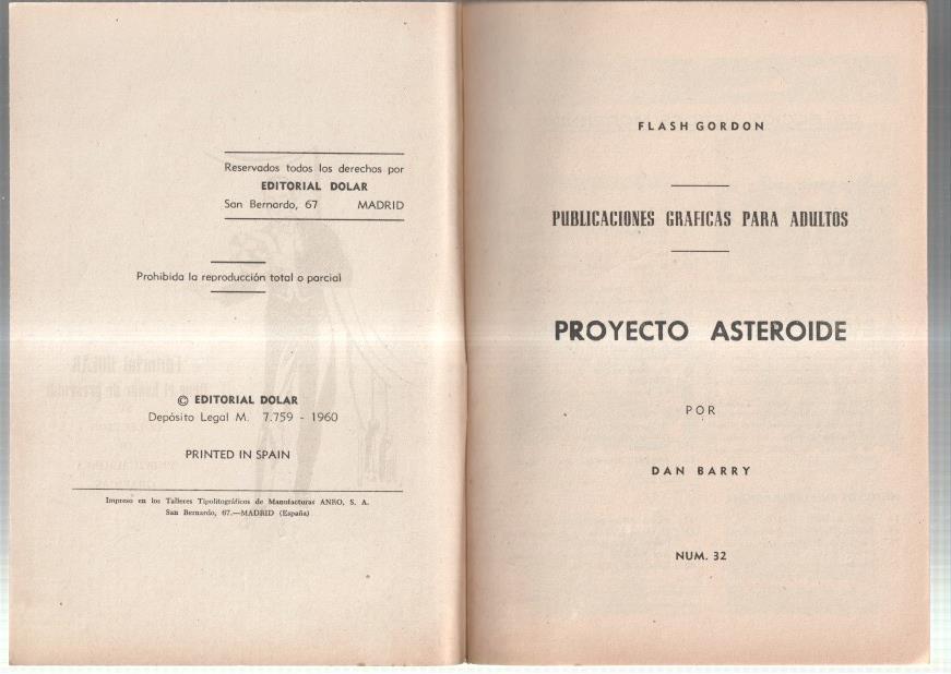 Dolar: Novela Grafica-SIN LA CUBIERTA numero 32: Flash Gordon: Proyecto Asteroide