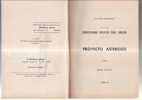 Dolar: Novela Grafica-SIN LA CUBIERTA numero 32: Flash Gordon: Proyecto Asteroide