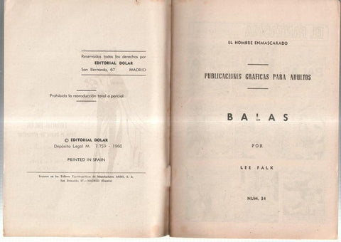 Dolar: Novela Grafica-SIN LA CUBIERTA numero 34: The Phantom: Balas