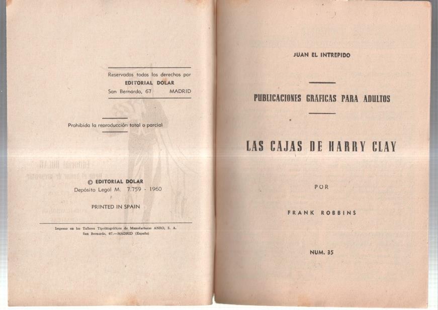 Dolar: Novela Grafica-SIN LA CUBIERTA numero 35: Johnny Hazard: Las cajas de Harry Clay
