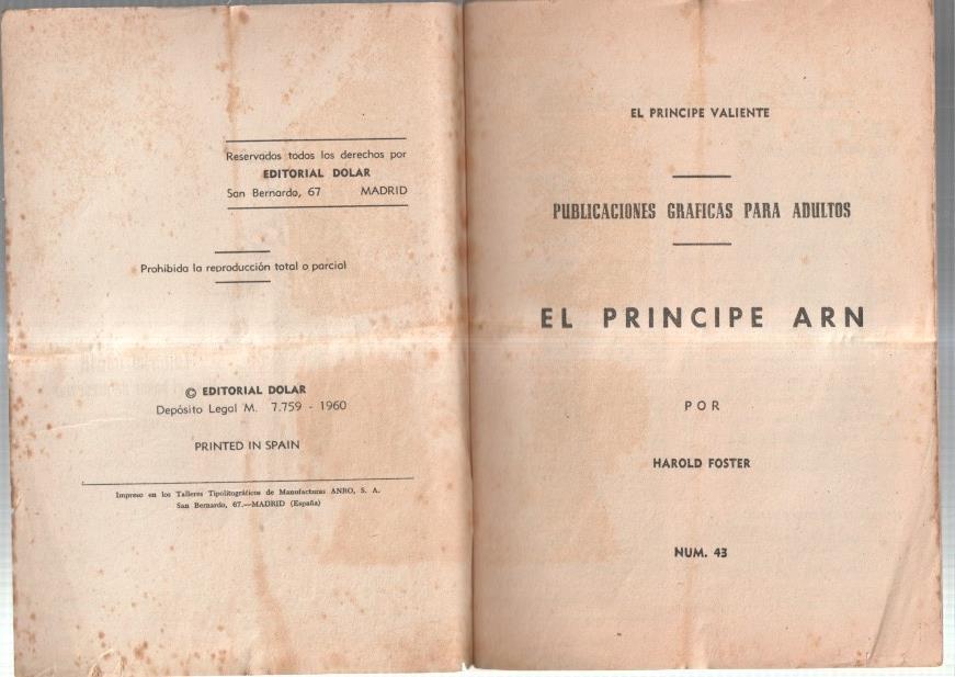 Dolar: Novela Grafica-SIN LA CUBIERTA numero 43: Principe Valiente: El principe Arn