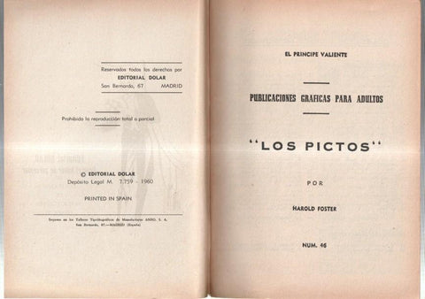 Dolar: Novela Grafica-SIN LA CUBIERTA numero 46: Principe Valiente: Los pictos