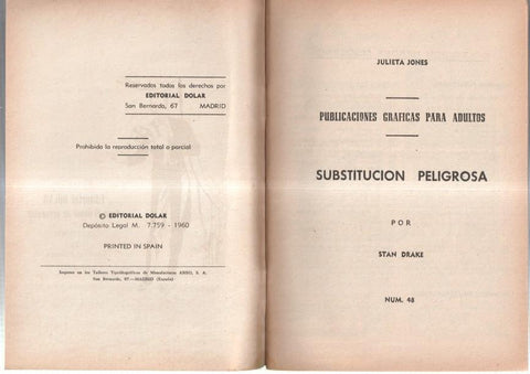 Dolar: Novela Grafica-SIN LA CUBIERTA numero 48: Julieta Jones: sustitucion peligrosa