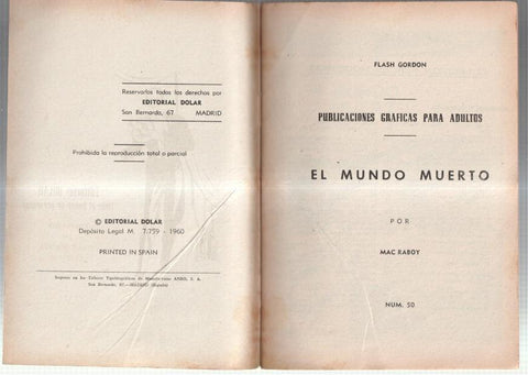 Dolar: Novela Grafica-SIN LA CUBIERTA numero 50: Flash Gordon: El mundo muerto