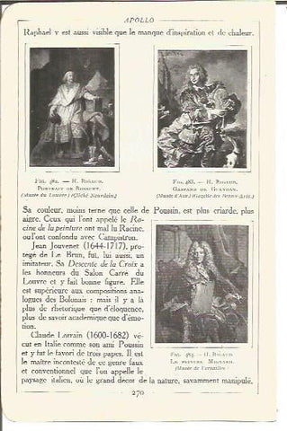 LAMINA V00225: Retratos de Bossuet, Gaspard de Gueydan y El Pintor Mignard, por H. Rigaud