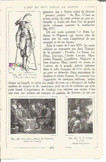LAMINA V00224: Obras por J. Callot, Le Nain y S. Vouet