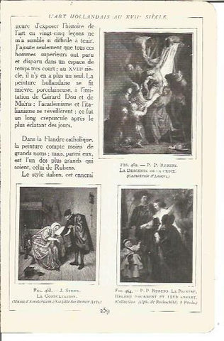 LAMINA V00220: El Descenso de la Cruz y Autorretrato con Helena Fourment y su hijo, por Rubens