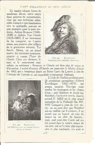 LAMINA V00217: Autoretrato y El Pintor con su Hija Saskia, por Rembrandt