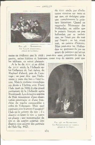 LAMINA V00216: La Leccion de Anatomia y La Presentacion en el Templo, por Rembrandt