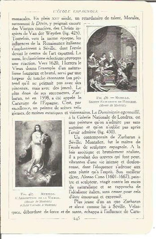 LAMINA V00215: La Asuncion de la Virgen y Santa Isabel de Hungria, por Murillo