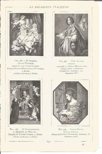 LAMINA V00214: Obras de G. Bernini, Chr. Allori, G. Sassoferrato y C. Dolci