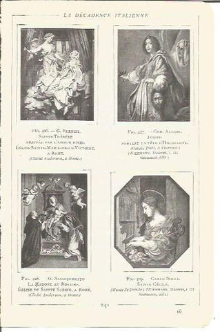 LAMINA V00214: Obras de G. Bernini, Chr. Allori, G. Sassoferrato y C. Dolci