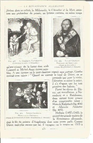 LAMINA V00210: La Caridad, retrato de Vieillard y Hercules y Onfalia, por Lucas Cranach