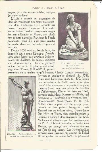 LAMINA V00247: Juana de Arco por H. Chapu y David por A. Merche