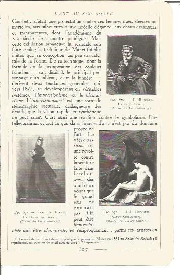 LAMINA V00244: Obras de L. Bonnat, C. Duran y J.J. Henner