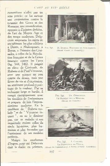 LAMINA V00239: Obras por D. Ingres, Th. Gericault y A. Cabanel