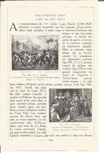 LAMINA V00236: Las Sabinas y La Coronacion de Napoleon en Notre Dame, por L. David