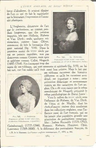 LAMINA V00235: Retratos de damas inglesas, por G. Reburn y J. Hoppner