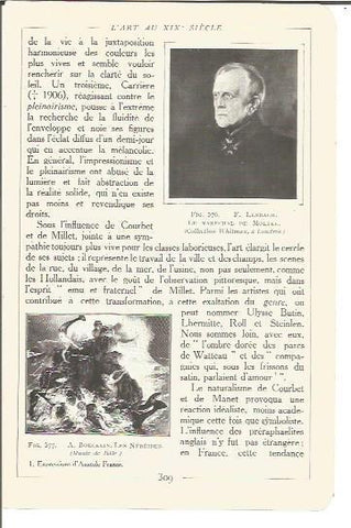 LAMINA V00245: Las Nereidas, por A. Boecklin y El Mariscal de Moltke, por F. Lenbach