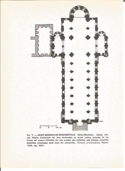 LAMINA V00369: Plano planta Abadia Saint Georges de Boscherville, Francia