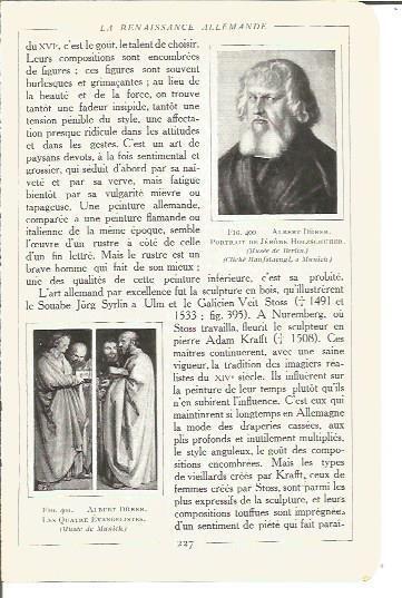 LAMINA V00208: Retrato de Jerome Holzschuher y Los Cuatro Evangelistas, por A. Durer