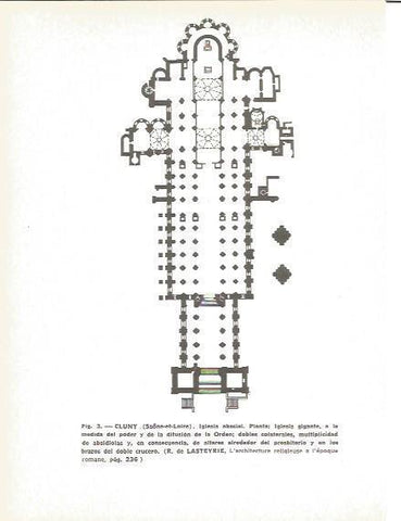 LAMINA V00352: Plano planta Iglesia Nuestra Señora de Cluny en Saone et Loire, Francia