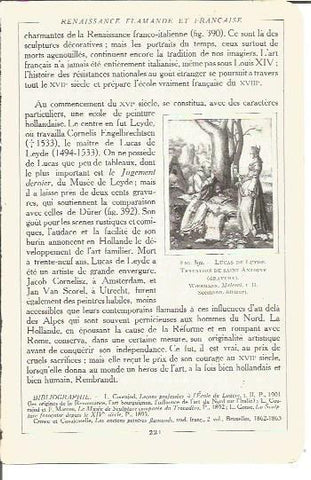 LAMINA V00206: Tentacion de San Antonio, grabado de Lucas de Leyde