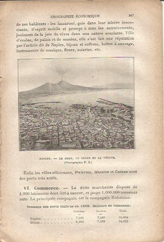 LAMINA V00067: Vista del puerto de Napoles y el Vesubio, Italia