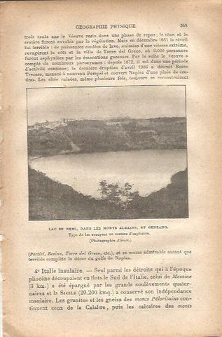 LAMINA V00061: Lago de Nemi, Italia