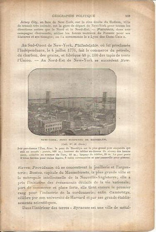 LAMINA V00098: El puente de Brooklyn en Nueva York