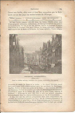 LAMINA V00037: Vista canal en Amsterdan, Holanda