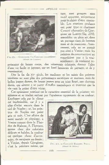 LAMINA V00178: Le concert champetre, por Giorgione y Piedad, por G. Bellini