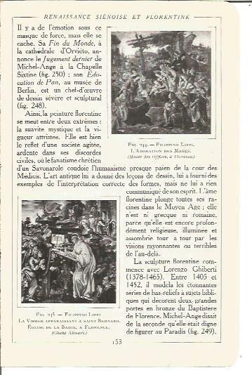 LAMINA V00172: Adoracion de los Magos y La Virgen apareciendose a San Bernardo, por F. Lippi