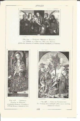 LAMINA V00179: Obras de Bellini, Crivelli y Cima di Conegliano