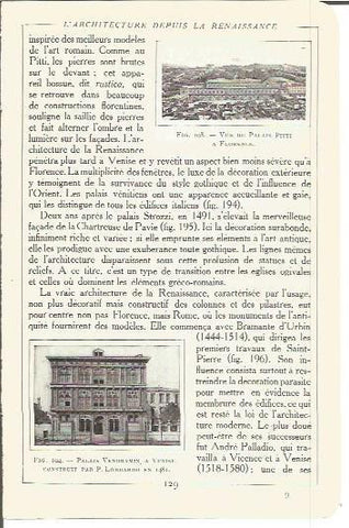 LAMINA V00162: Palacio Pitti de Florencia y Palacio Vendramin de Venecia