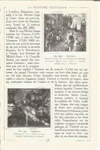 LAMINA V00182: Presentacion de la Virgen en el Templo y Origen de la Via Lacteo, por Tintoretto