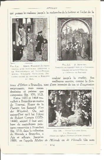 LAMINA V00201: Obras de Simon Marmion, H. Memling y H. Van der Goes