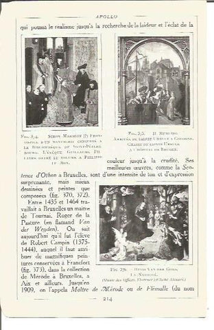 LAMINA V00201: Obras de Simon Marmion, H. Memling y H. Van der Goes