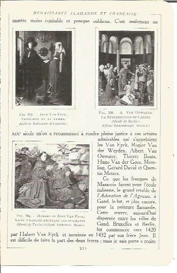 LAMINA V00200: Obras de J. Van Eyck, A. Van Ouwater y H. Van Eyck
