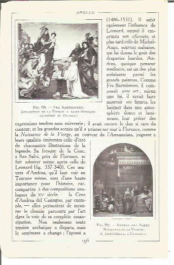 LAMINA V00193: Pinturas por Fra Bartolomeo y Andrea del Sarto