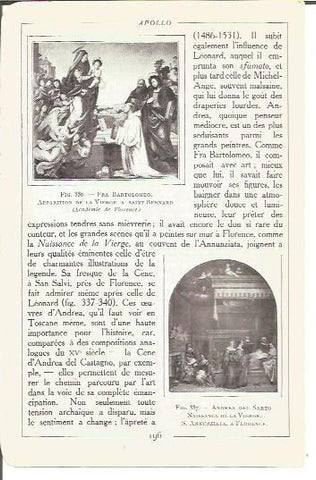 LAMINA V00193: Pinturas por Fra Bartolomeo y Andrea del Sarto