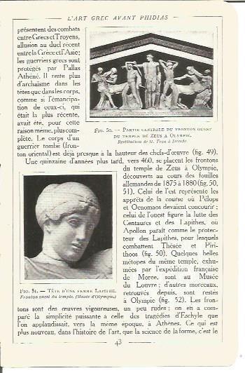LAMINA V00123: Friso oeste del Templo de Zeus de Olimpia