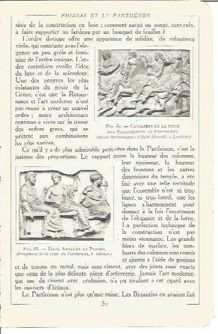 LAMINA V00127: Fragmento friso Partenon Zeus y Apolo, Atenas