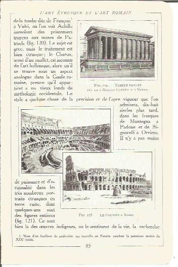 LAMINA V00142: Templo romano de Nimes y Coliseo de Roma