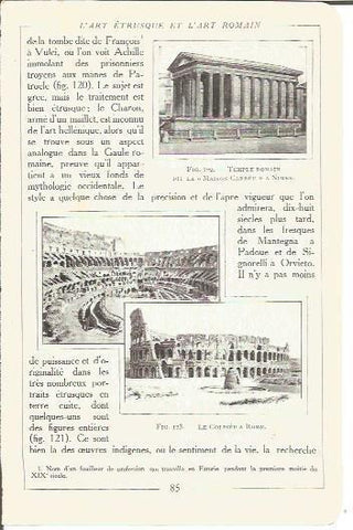 LAMINA V00142: Templo romano de Nimes y Coliseo de Roma