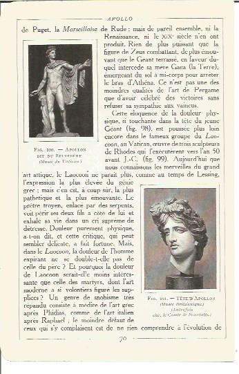 LAMINA V00136: Apolo de Belvedere