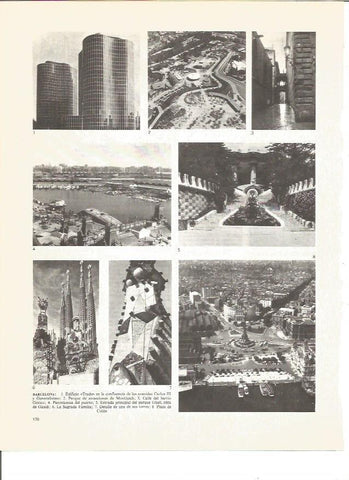 LAMINA V00948: Vistas varias de Barcelona